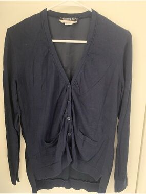 Tiffany & Co. Women's Navy V-Neck Button Cardigan